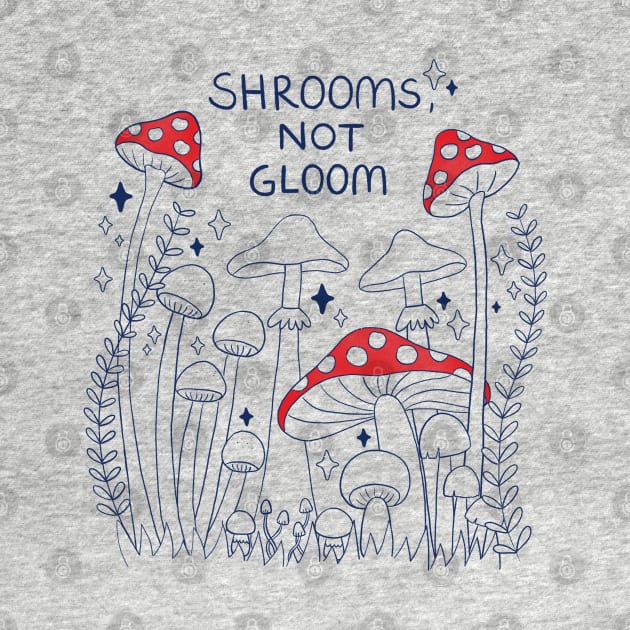 Shrooms, Not Plant (Mushrooms) - Red/Blue by awesomesaucebysandy